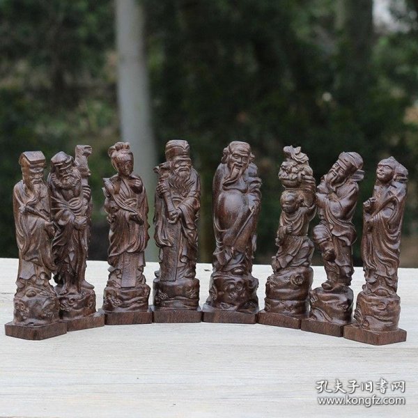 8个天然黑檀木木雕佛像摆件整个木头做成单个高10厘米一套8个的价格