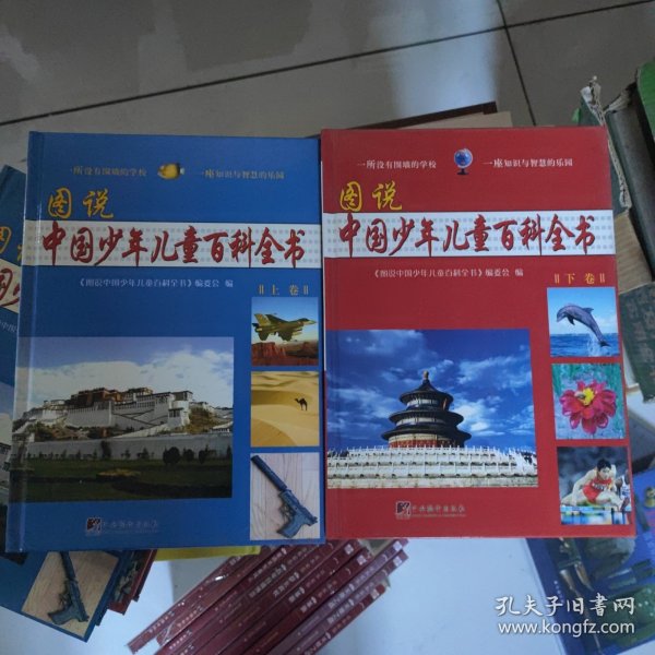 图说中国少年儿童百科全书，上下，2册。精装。