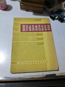 四川省森林昆虫名录   （16开本，80年代印刷）  内页干净。封面右下角有缺角。