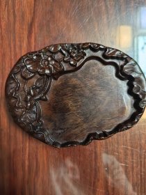 红木荷花笔舔，尺寸15X10X2.5cm