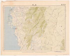 古地图1897 台南台东厅台南高雄州二十万分之壹图。纸本大小95.6*119.5厘米。宣纸艺术微喷复制。