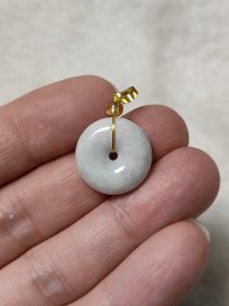 翡翠精品迷你小平安扣质地莹润可做吊坠配饰钥匙扣按图发货一物一图D014