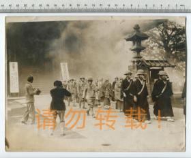 日军侵华时期原版大尺寸老照片一张，日寇细菌部队毒气部队，不知是否是731部队