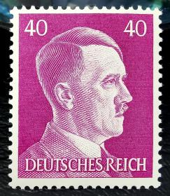 2-105#，德国1941年邮票4角 人物肖像 1枚新 原胶上品无贴
