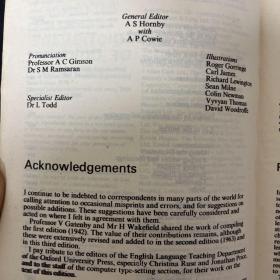 OXFORD ADVANCED LEARNER'S DICTIONARY OF CURRENT ENGLISH；牛津现代高级英语词典；英文原版