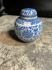 80年代，青花宝珠罐，盖磕