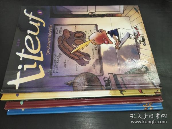 titeuf 1、2、3、4  法语漫画 迪德夫小子  如图所示