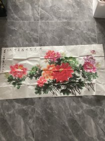 陕西著名画家罗金保先生牡丹图