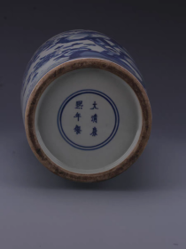 清青花手绘花鸟纹冬瓜瓶一对