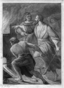 《贝尼韦努托·切利尼》（Benvenuto Cellini）铜版画（钢版刻），布赫纳 绘图 / 西希林 雕刻，德国，约1830–1870年，带框