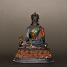 早期收藏 琉璃景泰蓝释迦药师佛摆件 做工精细 品相如图