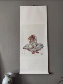 夏荆山 罗汉 60x140厘米 茶室书房客厅挂画装饰画（ 实物拍 ）