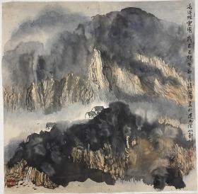 孙绍维四尺斗方山水画