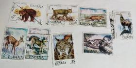欧洲邮票5(西班牙)~哺乳动物专题--南欧猞猁/埃及獴/臆羚/西班牙山羊/灰狼/小斑獛/棕熊
