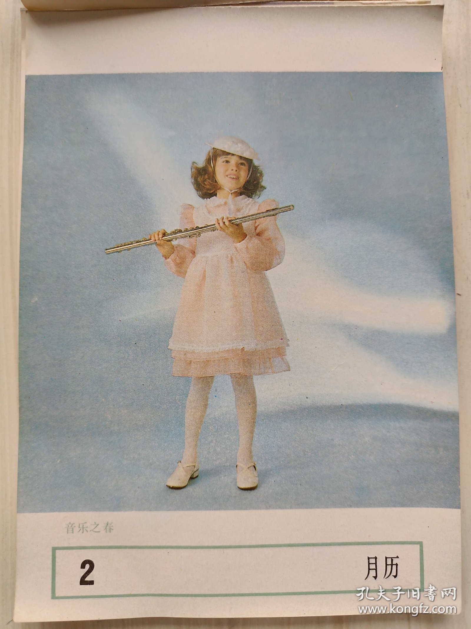 1986年历画缩样:音乐之春2月历