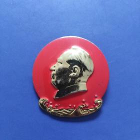 毛主席像章,背面,旭日东升