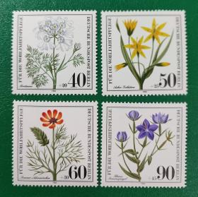 德国邮票 西柏林1980年农田杂草 4全新