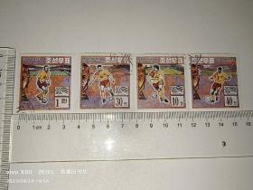 朝鲜邮票：足球运动一套四枚（盖销）1994年