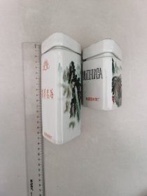 熊峰牌茉莉花茶罐福建政和茶厂霞浦瓷厂瓷茶叶罐 三角造型