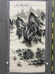 石峰大幅中堂《江玉山云图》