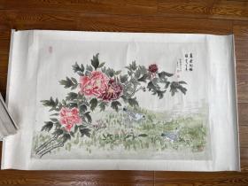 手绘字画《牡丹花》