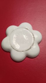 解放初，天津市公私合营晶明料器厂 出品 琉璃画盘 调色盘！品相不错，如图，细看【SW】