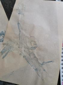 唐云 绘 花鸟图案 笺纸 共2张合卖