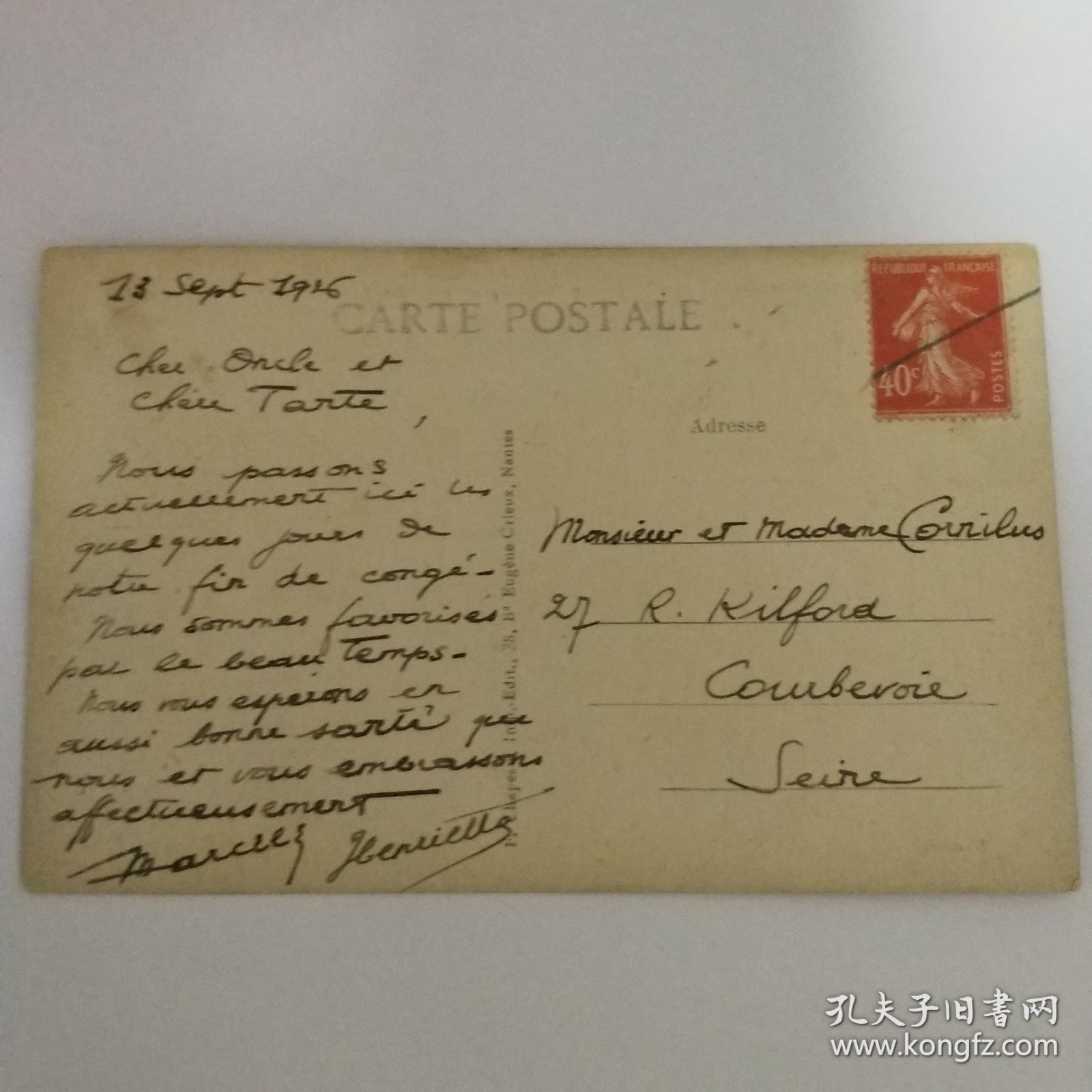 百年实寄明信片【1890～1948】 信札 信函 手写 书信 信函 实寄明信片【 有邮票 加盖印章 珍贵 稀少 文献价值极高】正面文字是主题、反文字是出版社等信息，手写内容及手稿、签名等 可自行翻译 研究， 装册 装框欣赏都非常漂亮有意思。百年实寄明信片编号458