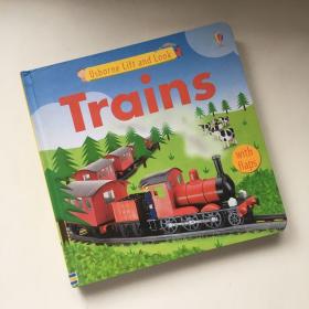 英文原版 Trains Liftand Look [Boardbook]