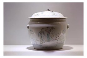 余远生款仙女敬花粉彩四系罐（清晚期—民国）