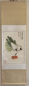 【保真】观道，字祥云，潜心轩居士，启蒙于芥子园，师从八大，书从颜，柳，欧，赵，后习二王，绘画擅写意花鸟，尤善画雄鹰，人称“鹰王”。现为中国书画研究会会员，山东名人促进会会员。《一生清白 事事如意》画芯46*70 原裱 立轴 无轴头