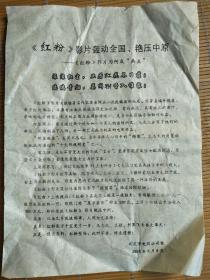 红粉、一个独生女的故事等四张电影宣传单和十八张电影票入场券合售