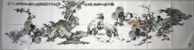 李东献四尺对开花鸟作品真迹