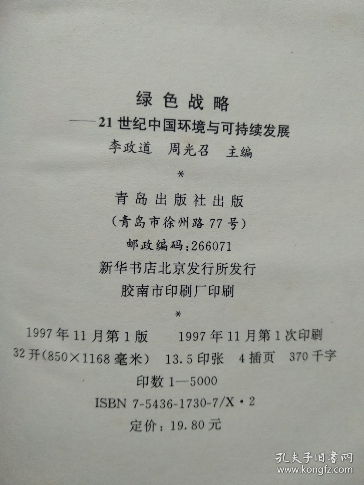 绿色战略:21世纪中国环境与可持续发展