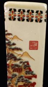 日本粉彩仕女图长枕瓷器摆件清凉清火安神预防颈椎，重量1888克，长，32厘米，宽十厘米，高7.8厘米