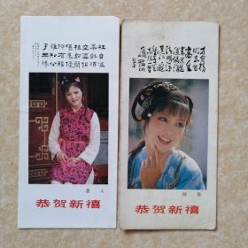 金陵十二钗之：袭人、探春（赠言书签 2枚）12cmX5.5cm