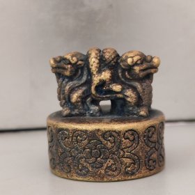 黄铜双龙印章