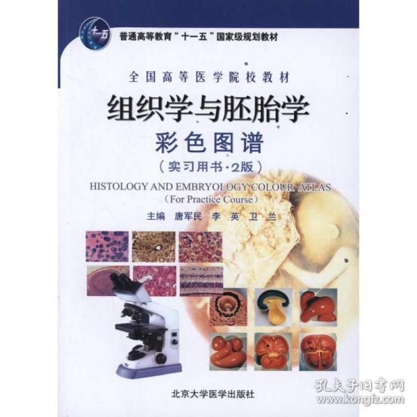 组织学与胚胎学彩图谱(实用书)(2版) 影像学 唐军民//李英//卫兰 新华正版