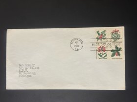 1964年8月1日美国《森林保护》系列邮票首日封、实寄封