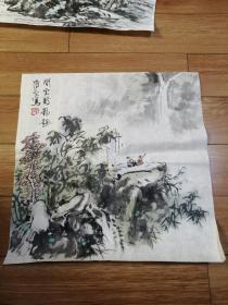 陕西著名画家张得云国画山水小品【张得云又名张云】