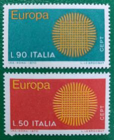 意大利邮票1970年欧罗巴 2全新
