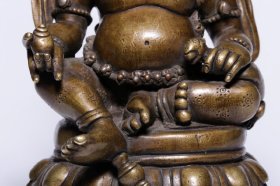 清合金铜嵌银黄财神坐像