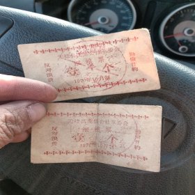 细粮票，无棣县庞集公社委会，1970年，两张，品相如图