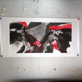 【佚名】大写意国画山水花鸟系列之24，娱乐，餐饮，茶楼，会所绝配，宣纸画芯，白纸托裱，应该是展览作品，买家自鉴！