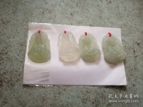 4个天然玉雕观音像挂件单个直径4厘米4个的价格