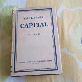 KARL MARX CAPITAL ；英文版 ，资本论第三卷