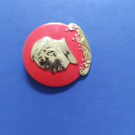 毛主席像章,背面,旭日东升