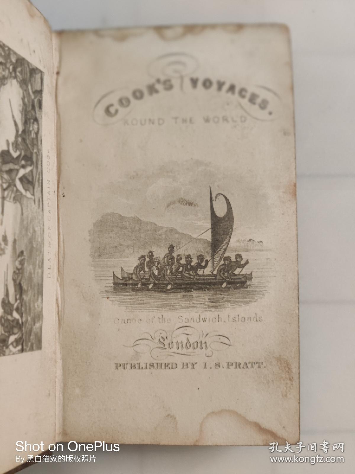 《Narrative on Captain JAMES COOK's voyages around the world》published by I.S.Pratt London,1843年，精装巾箱本，游记，詹姆斯库克船长