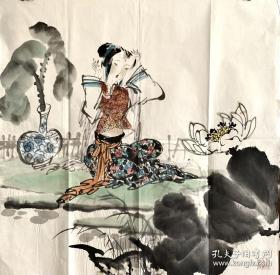 国画四尺斗方人物821