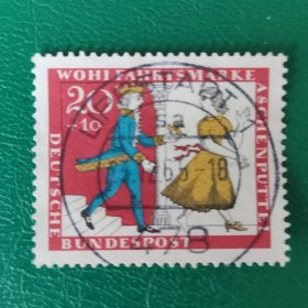 德国邮票 西德1965年社会福利-童话-灰姑娘 1枚销